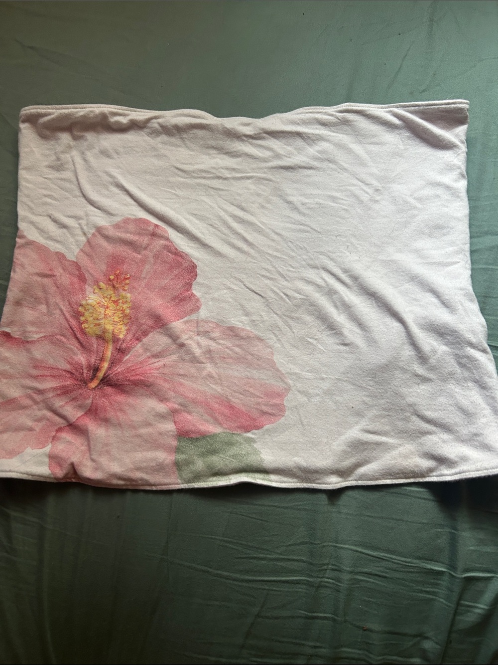 Reversible Hollister tube top (white with pink hibiscus and pink)